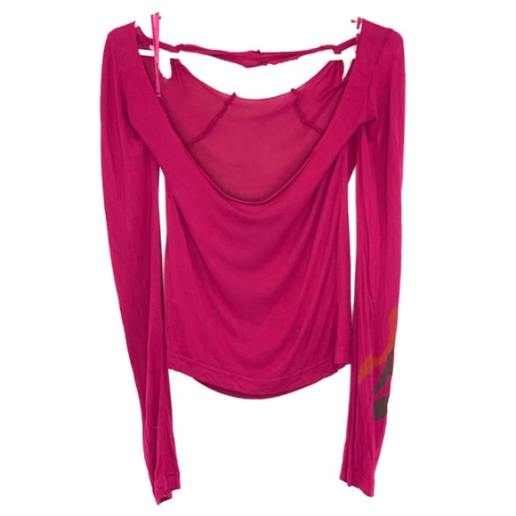 DIESEL | Fitted Long Sleeve Raw Edge Open Back Top - Picture 3 of 9